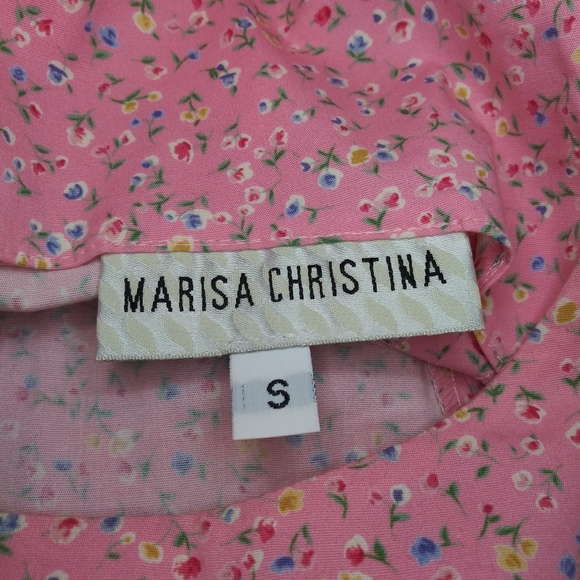 Vintage 90's Deadstock Marisa Christina Pink Ditsy Floral Sheath Dress - Picture 8 of 11
